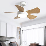 Tyalez Scandinavian Wood Flush Ceiling Fan With LED Lighting