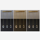 Tyalez Creative Modern Crystal Gold Raindrop Chandelier