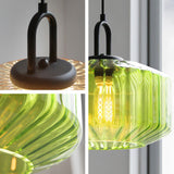 Tyalez Mid Century Striped Glass Pendant Light