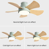Tyalez Scandinavian Wood Flush Ceiling Fan With LED Lighting