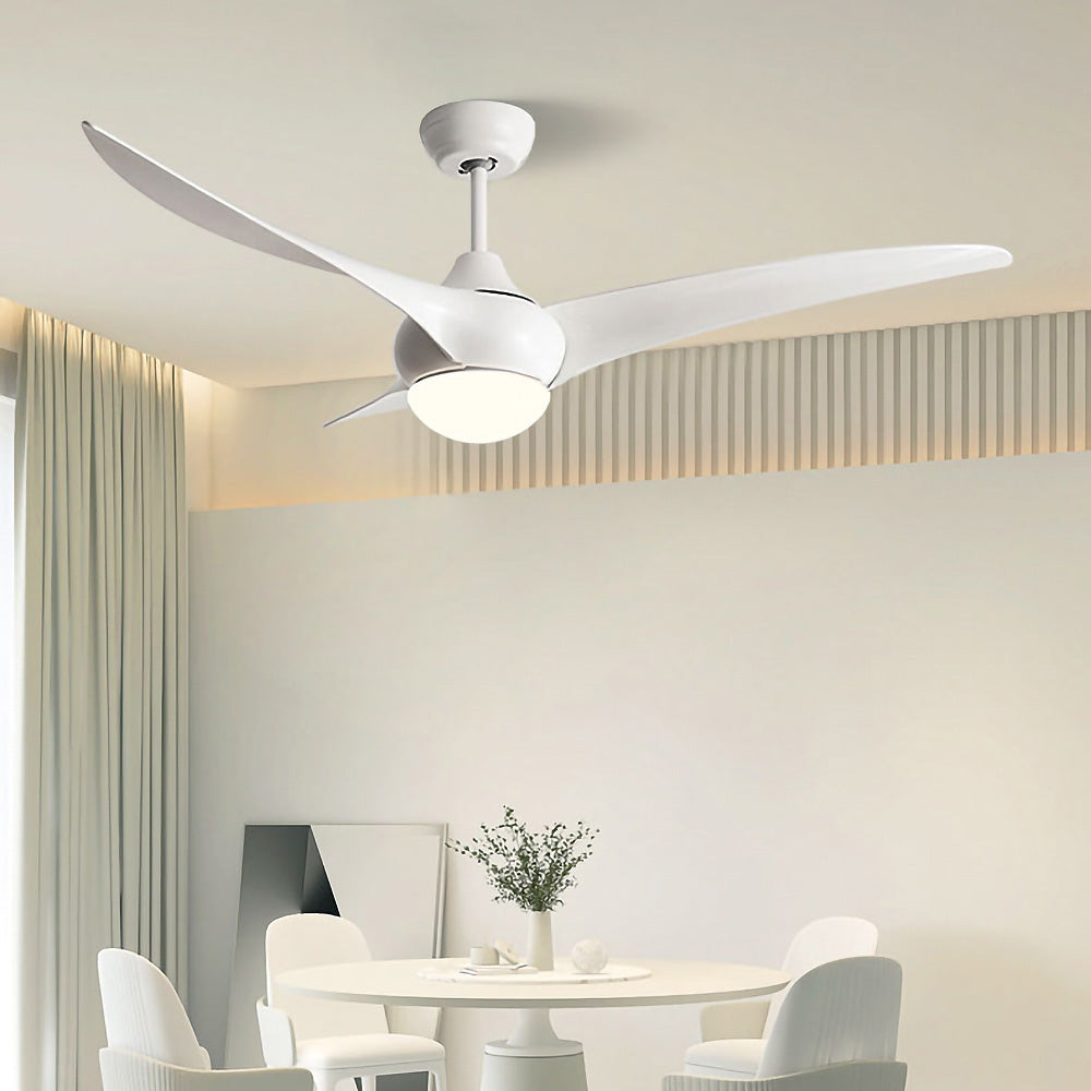 Simple Flush Ceiling Fan With LED Light And Remote