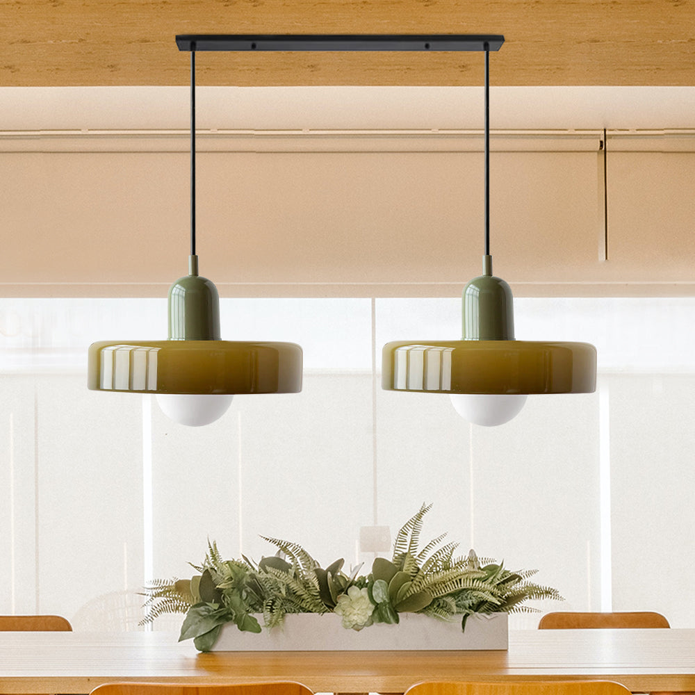 Tyalez 2 Heads Modern Bauhaus Glass Pendant Light