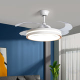 Tyalez White Metal Remote Control Ceiling Fan With Light