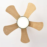 Tyalez Scandinavian Wood Flush Ceiling Fan With LED Lighting