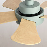 Tyalez Scandinavian Wood Flush Ceiling Fan With LED Lighting