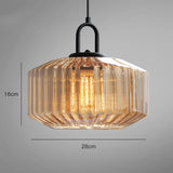 Tyalez Mid Century Striped Glass Pendant Light