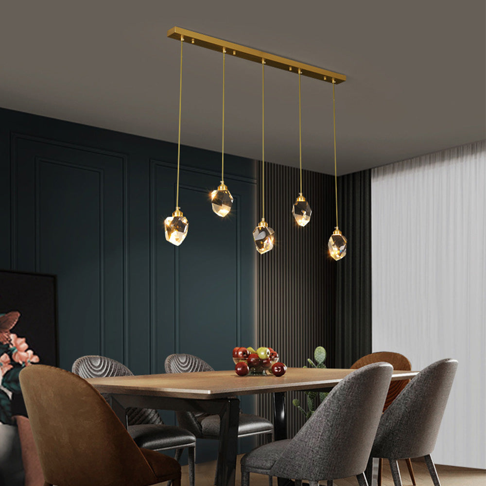 Tyalez Creative Modern Crystal Gold Raindrop Chandelier