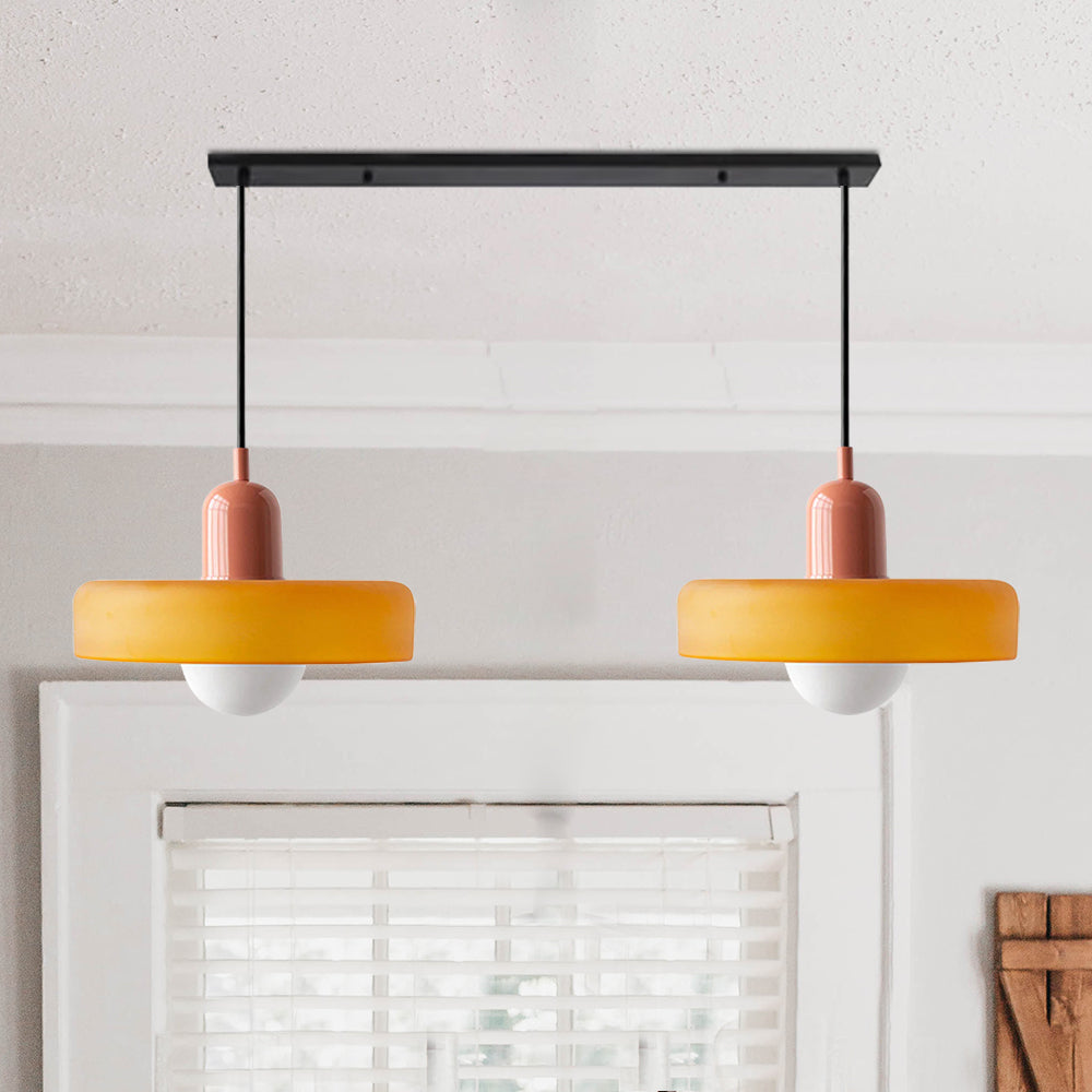 Tyalez 2 Heads Modern Bauhaus Glass Pendant Light