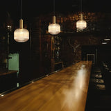 Striped Glass Semi-Flush Ceiling Fixture
