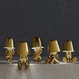 Tyalez Cute Gold Man Statue LED Table Lamp