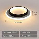 Tyalez Acrylic LED Mini Ceiling Lights, black, 24cm, round, 3 Light Colors Changeable