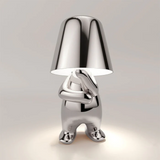 Tyalez Cute Gold Man Statue LED Table Lamp
