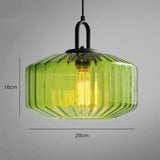 Tyalez Mid Century Striped Glass Pendant Light