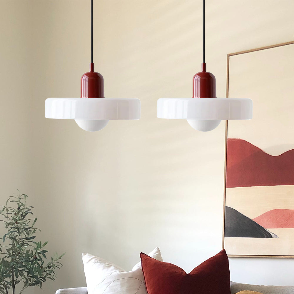 Tyalez 2 Heads Modern Bauhaus Glass Pendant Light