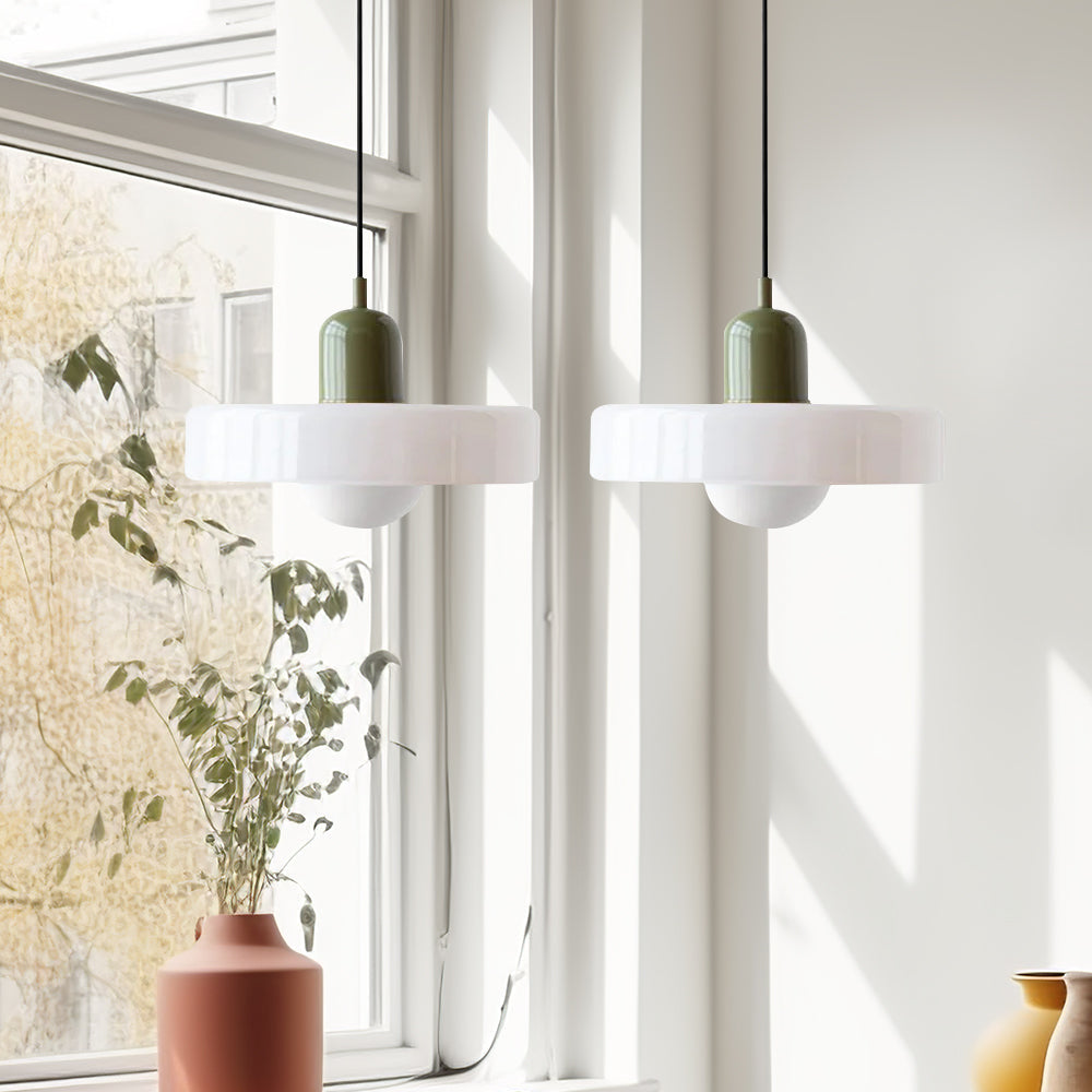 Tyalez 2 Heads Modern Bauhaus Glass Pendant Light