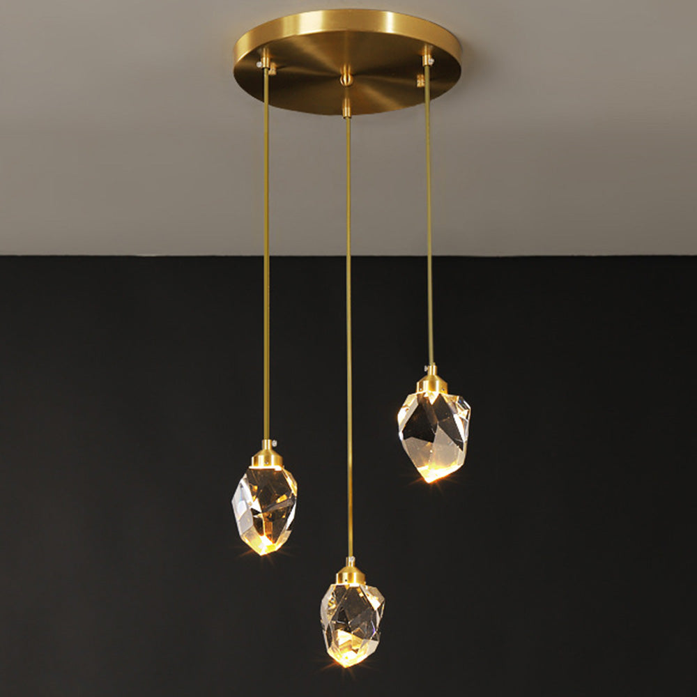 Tyalez Creative Modern Crystal Gold Raindrop Chandelier