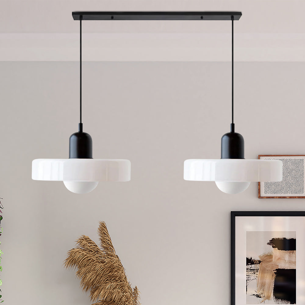 Tyalez 2 Heads Modern Bauhaus Glass Pendant Light