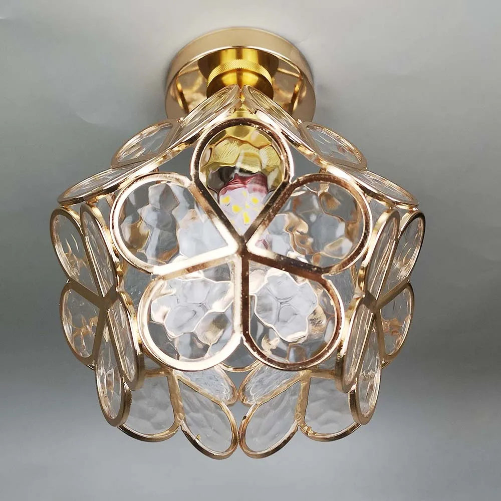 Tyalez Design Flowers Style Glass Hallway Ceiling Lighting