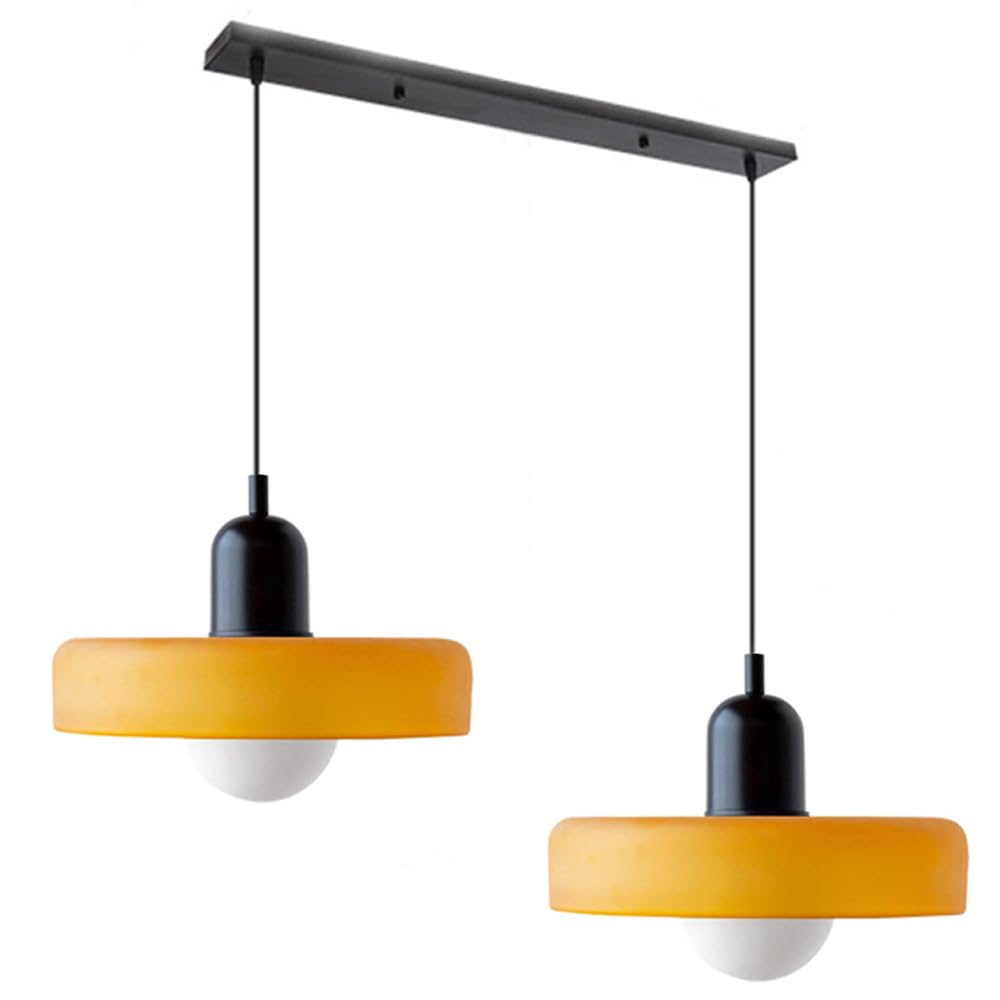 Tyalez 2 Heads Modern Bauhaus Glass Pendant Light