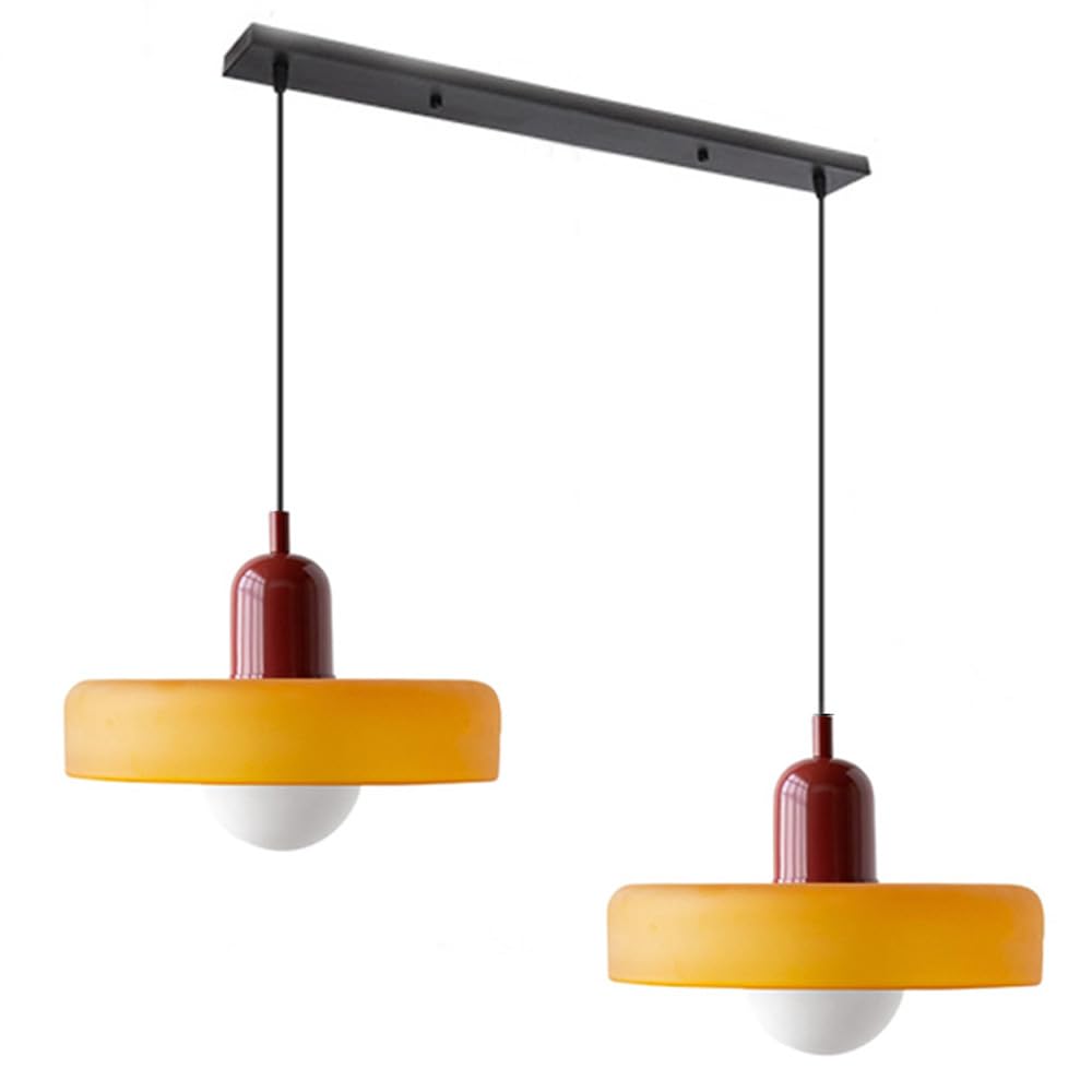 Tyalez 2 Heads Modern Bauhaus Glass Pendant Light