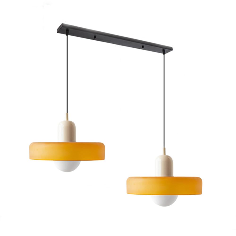 Tyalez 2 Heads Modern Bauhaus Glass Pendant Light