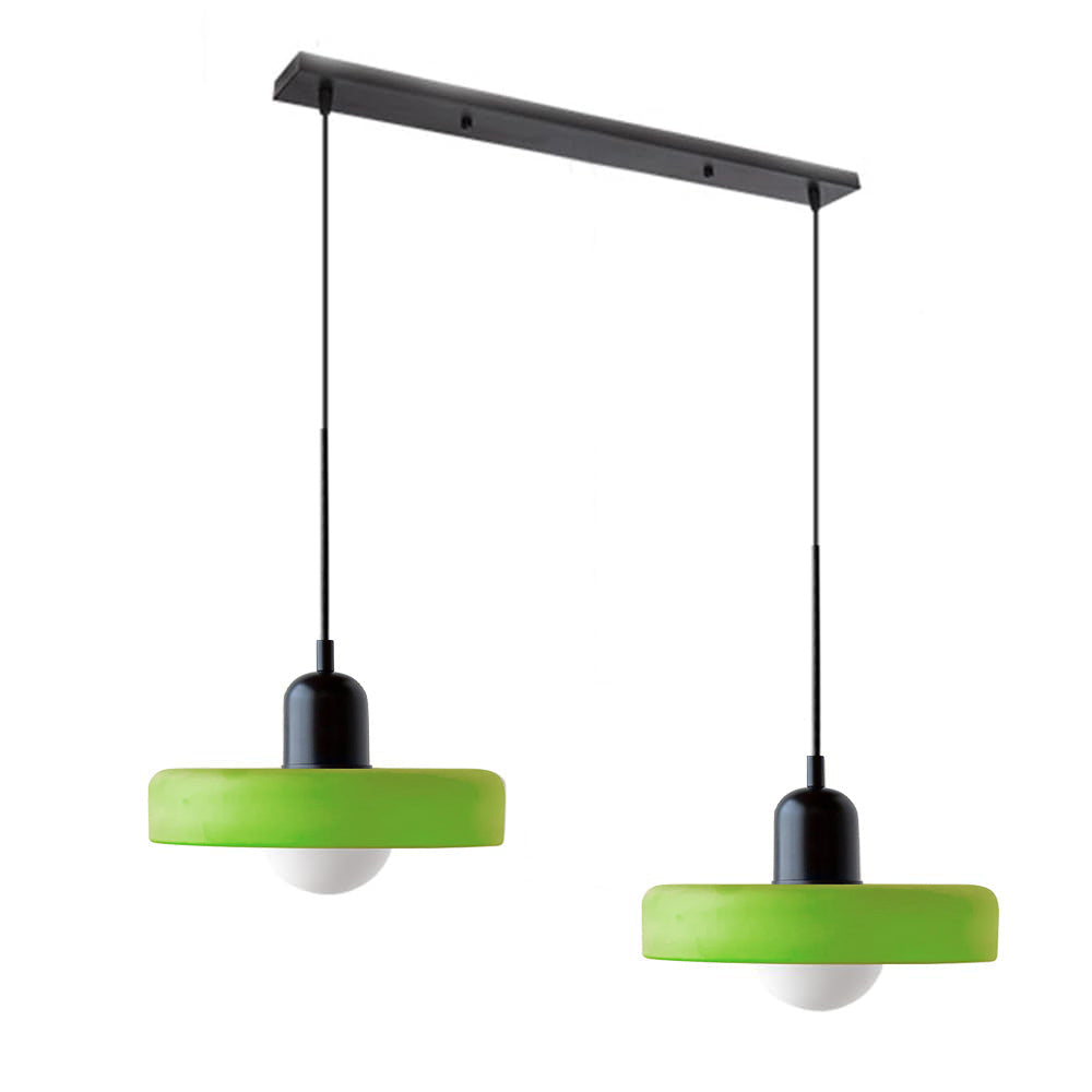 Tyalez 2 Heads Modern Bauhaus Glass Pendant Light