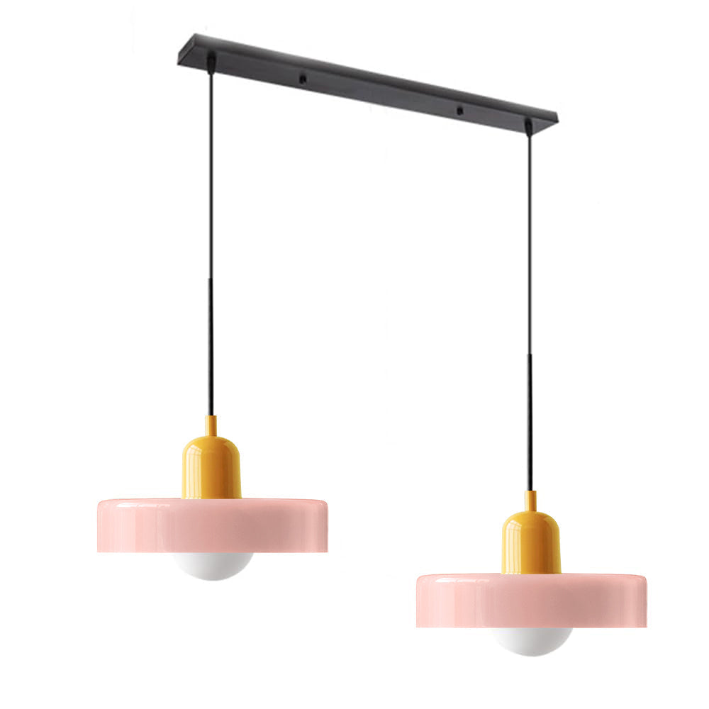 Tyalez 2 Heads Modern Bauhaus Glass Pendant Light