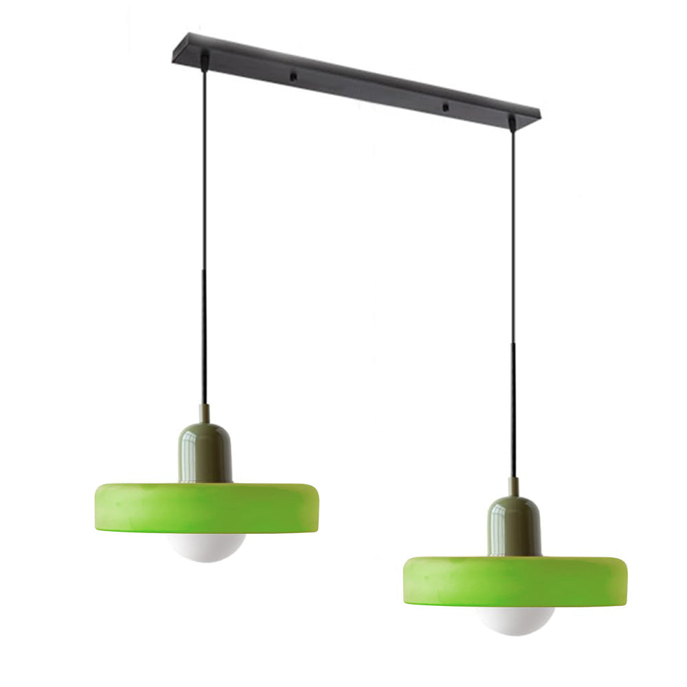 Tyalez 2 Heads Modern Bauhaus Glass Pendant Light