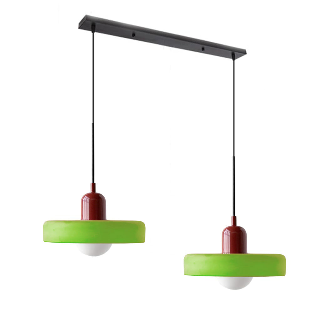 Tyalez 2 Heads Modern Bauhaus Glass Pendant Light
