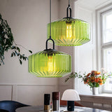 Tyalez Mid Century Striped Glass Pendant Light