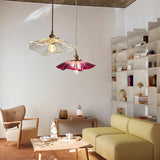 Tyalez Retro Lotus Leaf Shape Glass Pendant Lamp