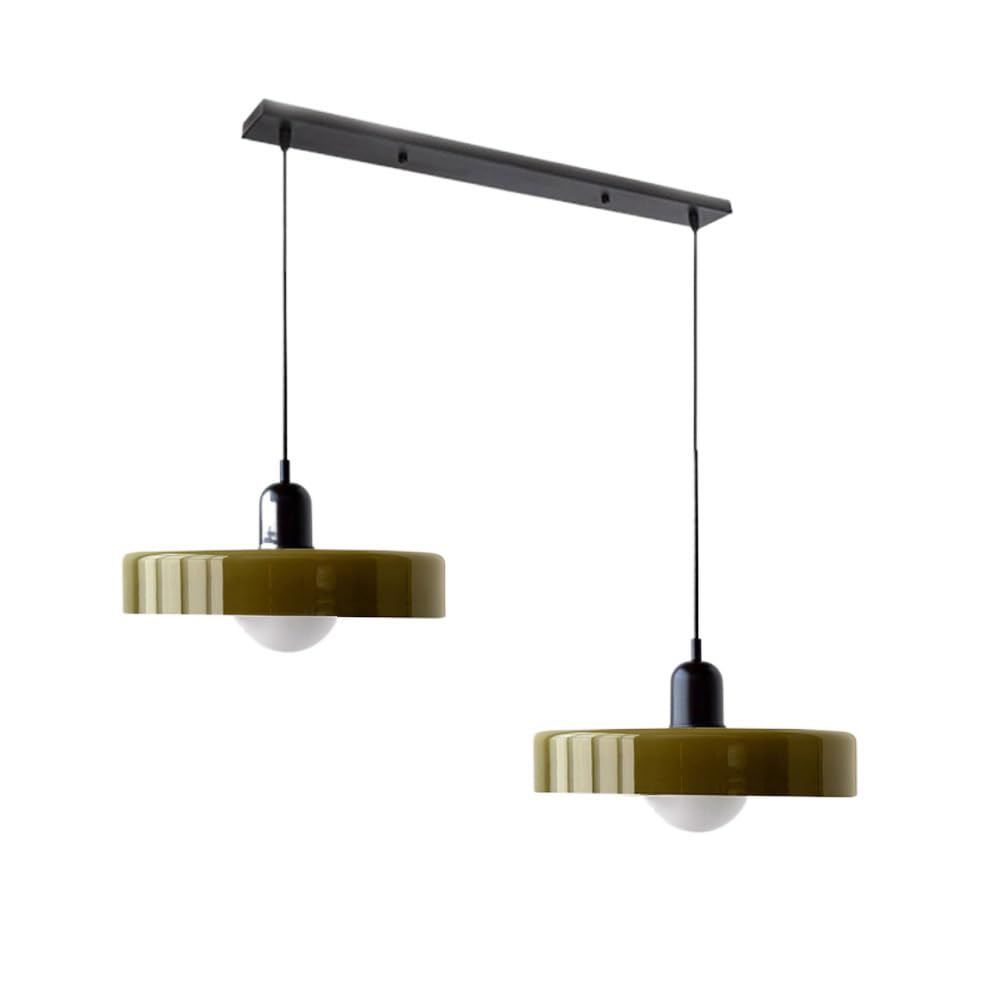 Tyalez 2 Heads Modern Bauhaus Glass Pendant Light