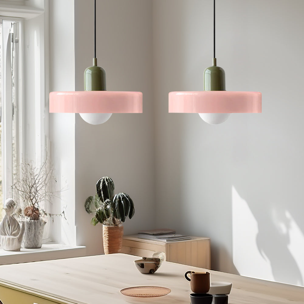 Tyalez 2 Heads Modern Bauhaus Glass Pendant Light