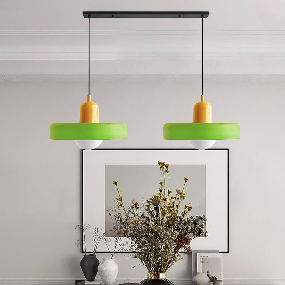 Tyalez 2 Heads Modern Bauhaus Glass Pendant Light