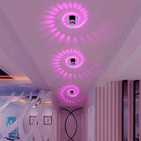 Tyalez Stylish Indoor Spiral Aluminum RGB LED Wall Lights For Living Room