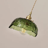Irregular Brass Glass Pendant Light – Bedroom Hanging Lamp