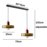Tyalez 2 Heads Modern Bauhaus Glass Pendant Light
