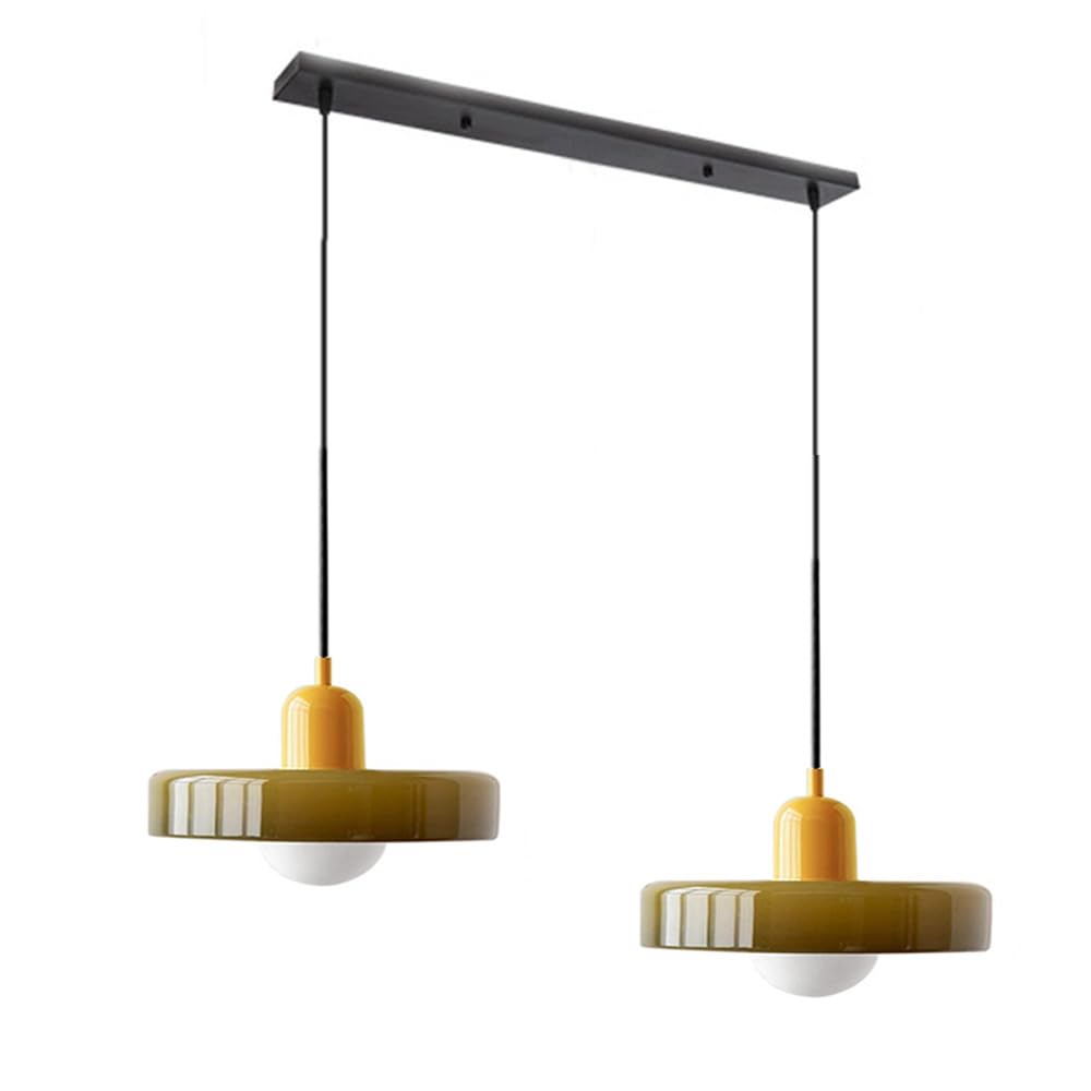 Tyalez 2 Heads Modern Bauhaus Glass Pendant Light