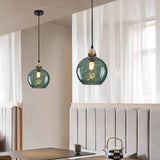 Tyalez Modern Simple Colored Water Pattern Glass Ball Pendant Light