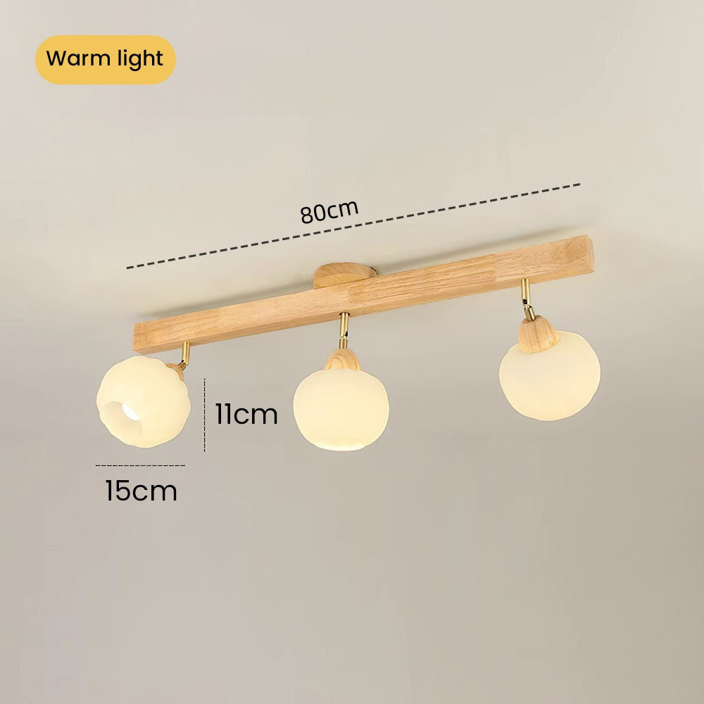 Tyalez Cream Wood Track Lighting Living Room Light Track Ceiling
