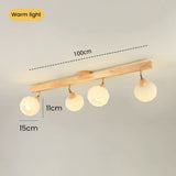 Tyalez Cream Wood Track Lighting Living Room Light Track Ceiling