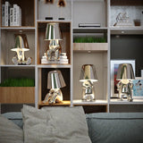 Tyalez Cute Gold Man Statue LED Table Lamp