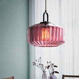 Tyalez Mid Century Striped Glass Pendant Light