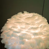 Tyalez Creative Feather Bedroom White Table Lamps