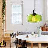 Tyalez Mid Century Striped Glass Pendant Light