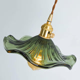 Tyalez Vintage Glass Hibiscus Flower Pendant Light
