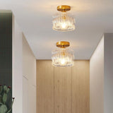 Tyalez Vintage Crystal Clear Glass Ceiling Light Hallway