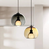 Modern Handblown Glass Globe Ceiling Light