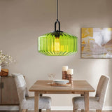 Tyalez Mid Century Striped Glass Pendant Light
