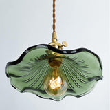 Tyalez Vintage Glass Hibiscus Flower Pendant Light